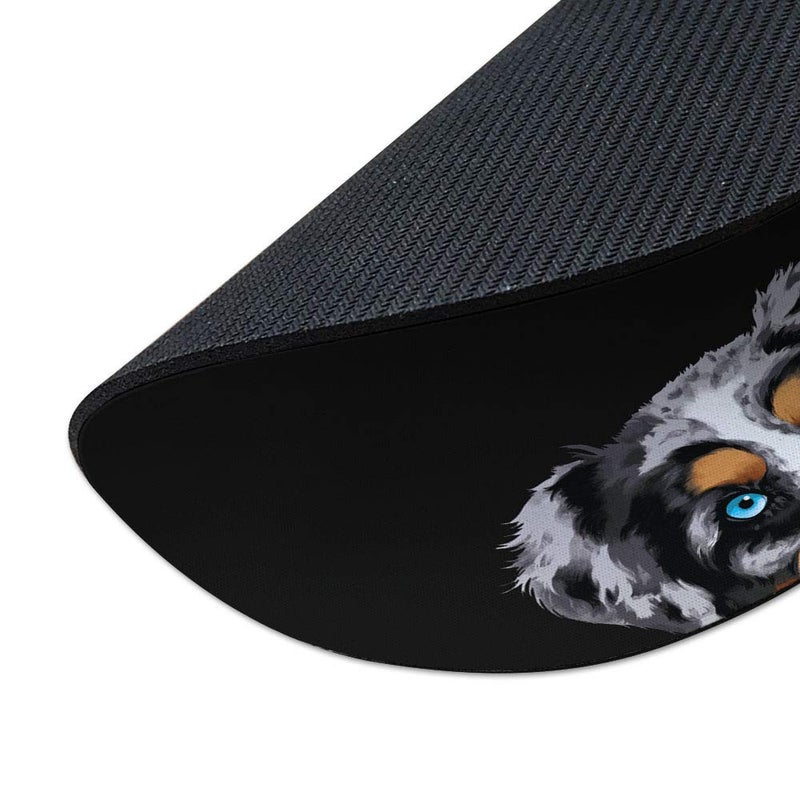 WIRESTER Non-Slip Round Mousepad, WIRESTER Merle Aussie Australian Shepherd Dog Mouse Pad for Home, Office and Gaming Desk - Image 3